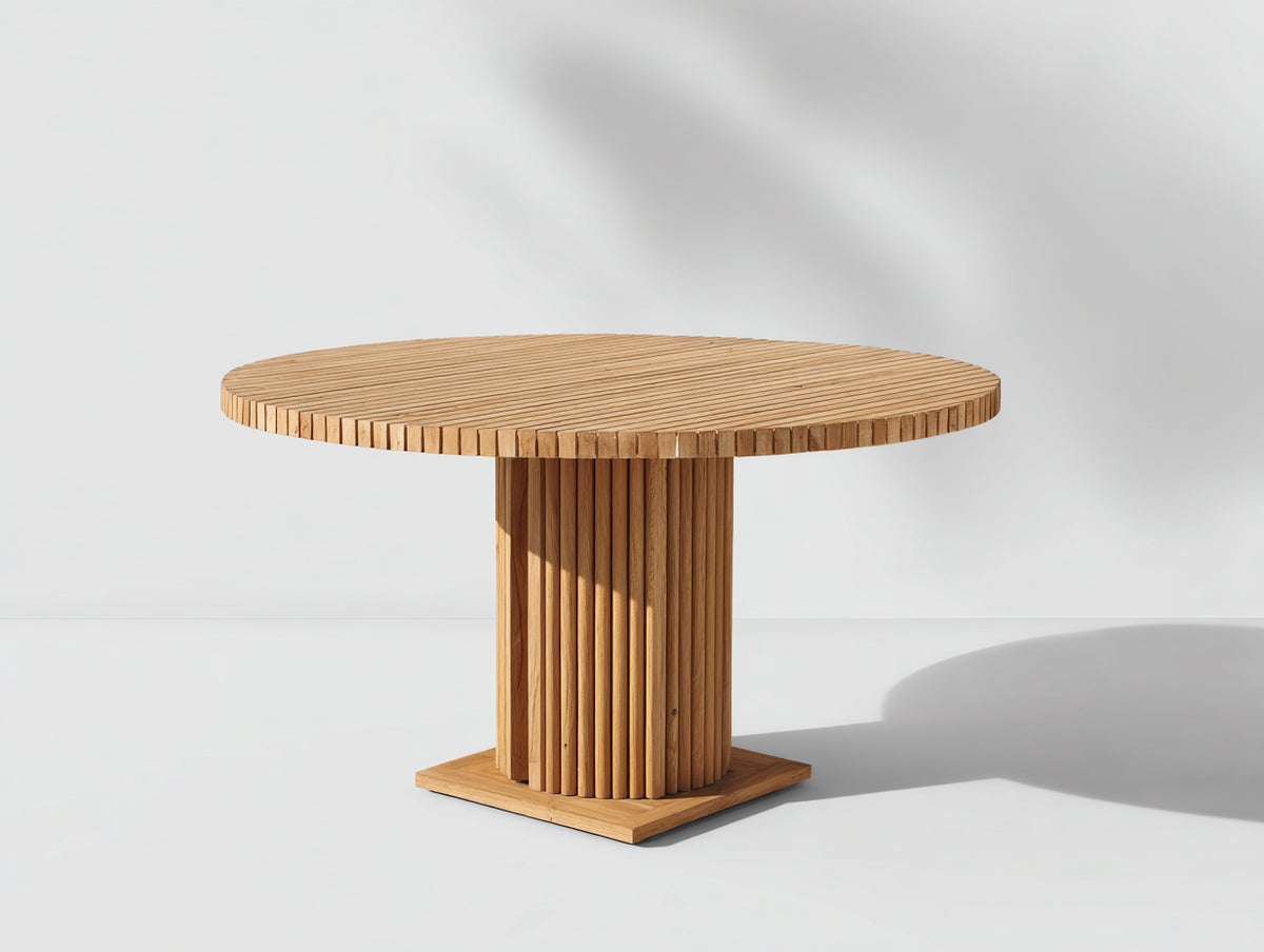 Tavolo da giardino-Teak-160x160x76 cm-Naturale-Stile contemporaneo