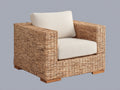 Poltrona da giardino - rattan intrecciato-tessuto - 88x83x80 cm - marrone dorato-crema - stile moderno