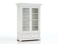 Vetrina - legno-vetro-metallo - 105x42x185 cm - bianco - stile classico sobrio