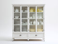 Vetrina - legno-vetro-metallo - 145x45x190 cm - bianco - stile classico tradizionale