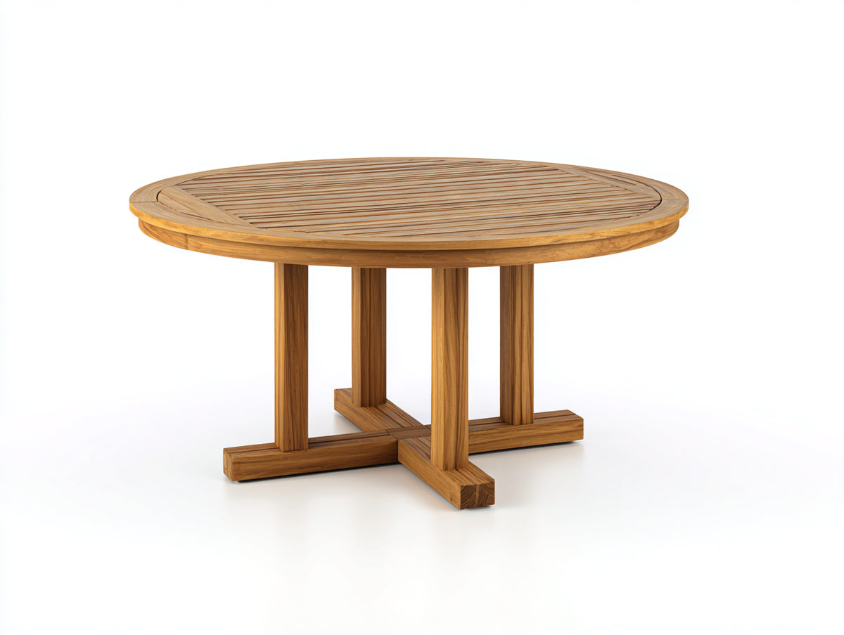 Tavolo da giardino-Teak-180x180x76 cm-Naturale-Stile contemporaneo